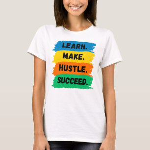 学作るハッスル成功するスローガンやる気を起こさせる Tシャツ