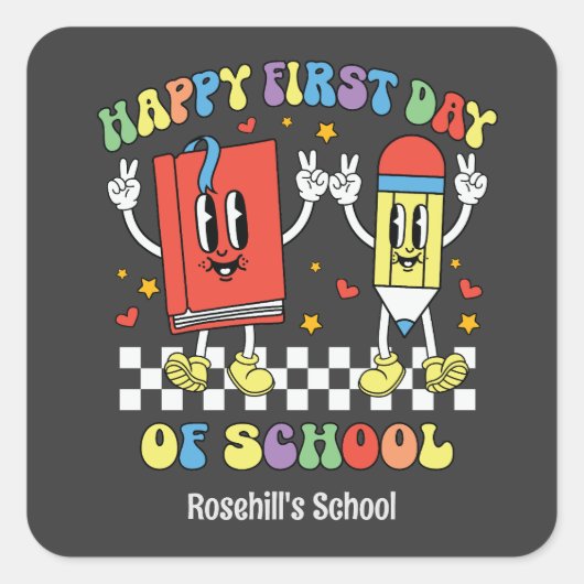 学名カスタムレトロ新学期 スクエアシール (正面)