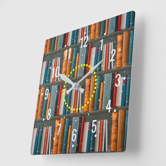 学園学及び読図書室 スクエア壁時計 (傾斜)