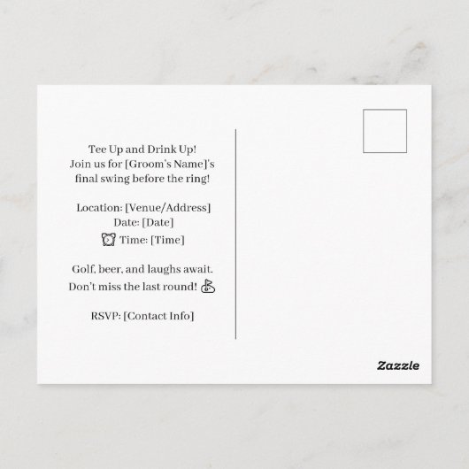 学士おもしろいゴルファー用ゴルフことわざ ポストカード (裏面)