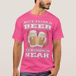 学士おもしろい党彼にビール結婚を買う Tシャツ