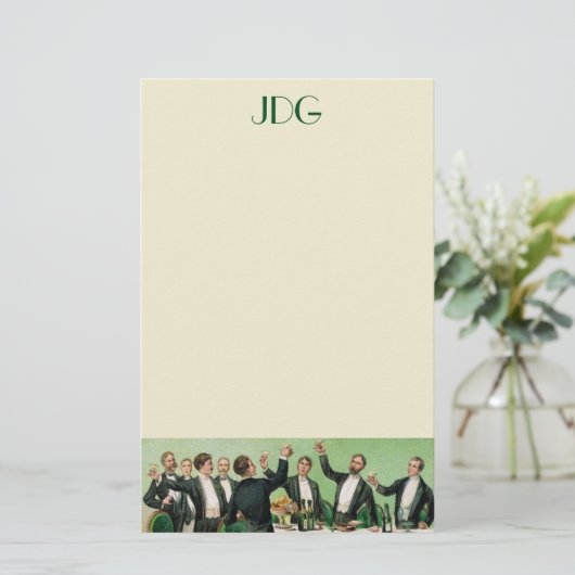 学士モノグラムの文房具 便箋 (スタンド正面)