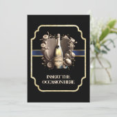 学士卒業生誕生日 |ワインきらめくシック 招待状 (スタンド正面)