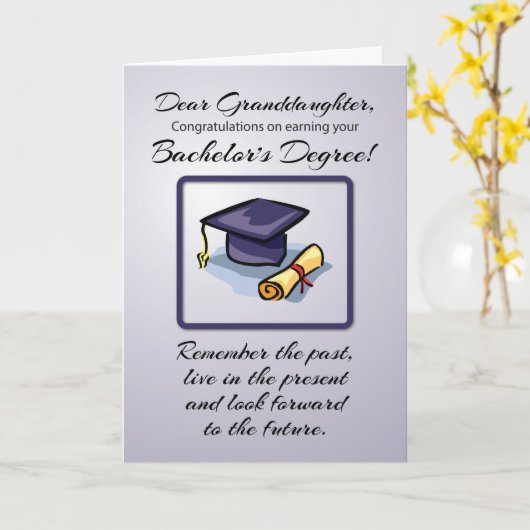 学士号の卒業式の孫 カード (黄色い花)