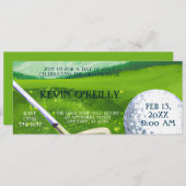 学士号またはスタグパーティーゴルフ招待状チケット 招待状 (正面/裏面)