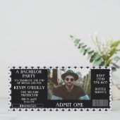 学士号またはStagパーティーフォト招待状チケット 招待状 (スタンド正面)