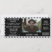 学士号またはStagパーティーフォト招待状チケット 招待状 (正面)