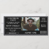 学士号またはStagパーティーフォト招待状チケット 招待状 (正面)