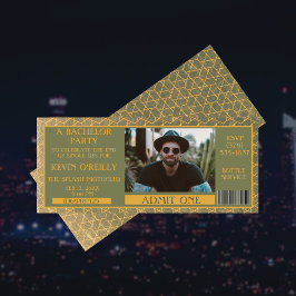 学士号またはStagパーティーフォト招待状チケット 招待状
