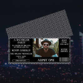 学士号またはStagパーティーフォト招待状チケット 招待状