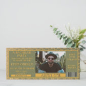 学士号またはStagパーティーフォト招待状チケット 招待状 (スタンド正面)