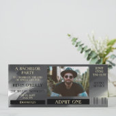 学士号またはStagパーティーフォト招待状チケット 招待状 (スタンド正面)