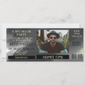 学士号またはStagパーティーフォト招待状チケット 招待状 (正面)