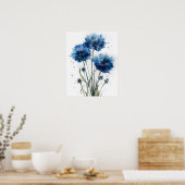 学士号ボタンフラワーアートプリントポスター ポスター (キッチン)