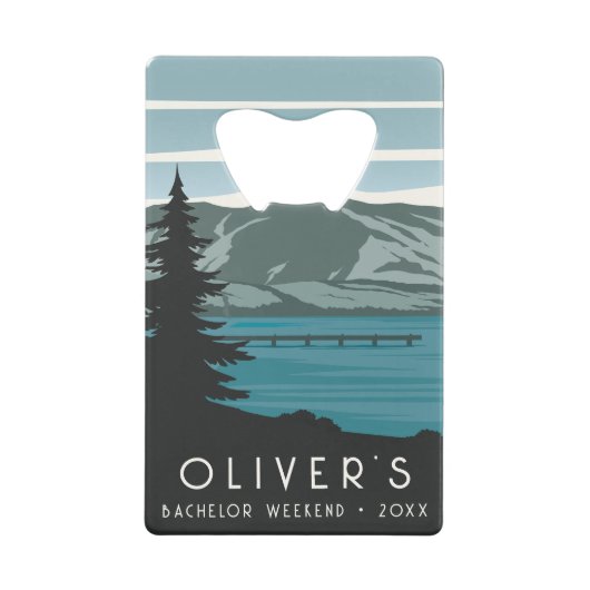 学士号素朴週末キャンピングトリップフォレストウッズ クレジットカード栓抜き (正面)