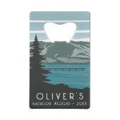 学士号素朴週末キャンピングトリップフォレストウッズ クレジットカード栓抜き (裏面)