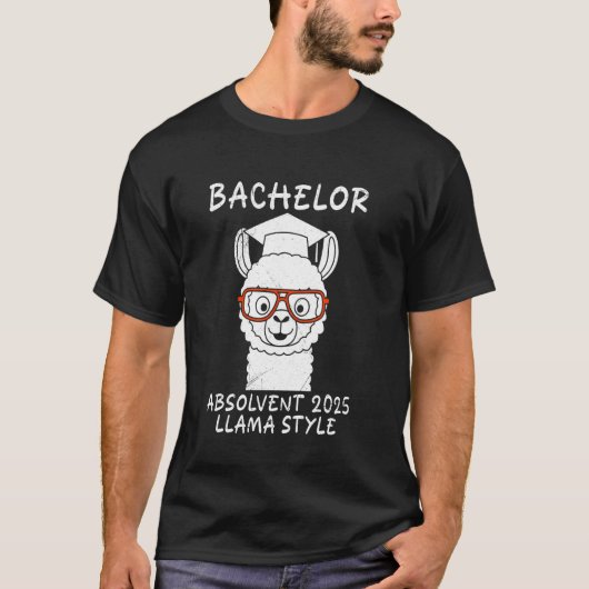 学士号 BACHELOR ABSOLVENT 2025 リャマ ST Tシャツ (正面)