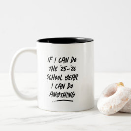 学年おもしろい白黒やる気を起こさせる先生 ツートーンマグカップ