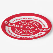 学年と学校の色彩卒業パーティー ペーパープレート (アングル)