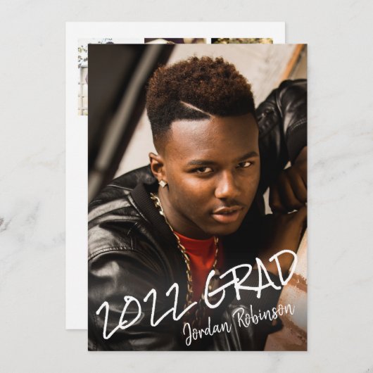 学年モダン院生の手書きパーティー 招待状 (正面/裏面)