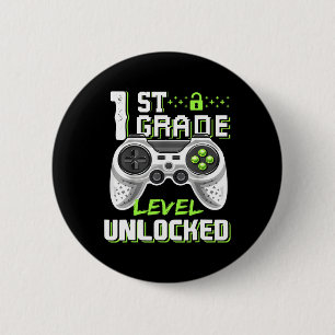 学年レベルのロック解除ゲーマー小学生の最初の日 缶バッジ