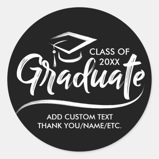 学年卒名卒業ありがとうごカスタムざう ラウンドシール (正面)