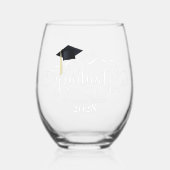 学年名 ステムなしワイングラス (正面)