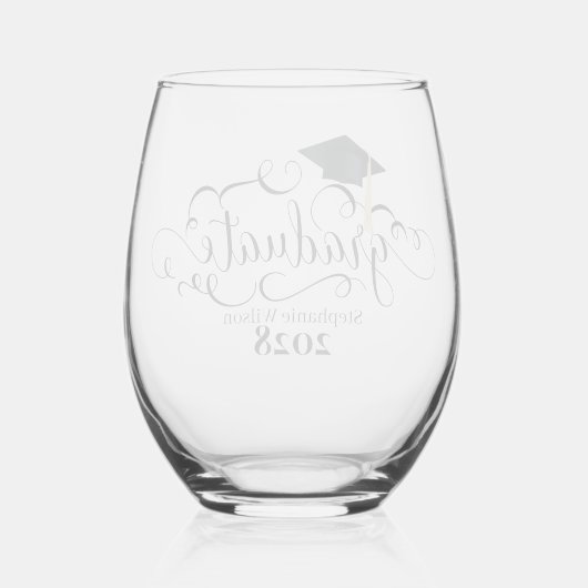 学年名 ステムなしワイングラス (裏面)
