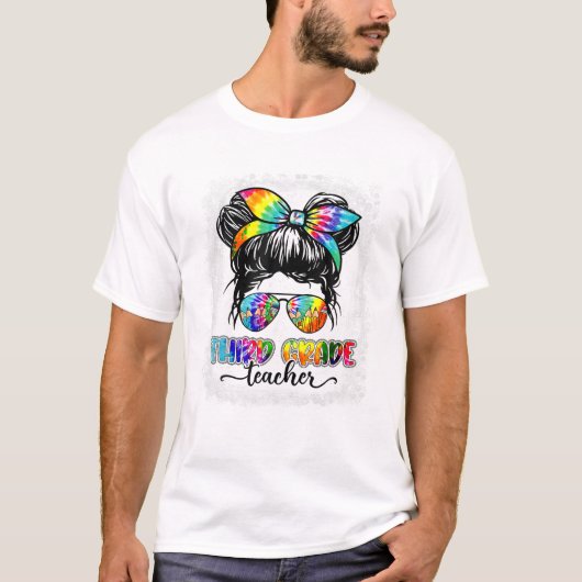 学年担任のぐしゃぐしゃバンタイ染め Tシャツ (正面)