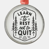 学引用文にやめやる気を起こさせるは メタルオーナメント (正面)