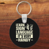 学手話ASL認識度 キーホルダー (正面)