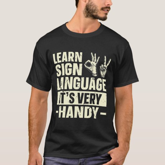 学手話ASL認識度 Tシャツ (正面)
