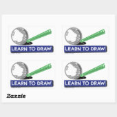 学描画 長方形シール (シート)