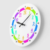 学時計 – ネオンレインボー ラージ壁時計 (傾斜)