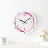 学時計 – ピンク色の色合い ラージ壁時計 (ホーム)