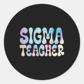 学期に戻るシグマ先生ミーム愛好家ユーモアWom ラウンドシール (正面)
