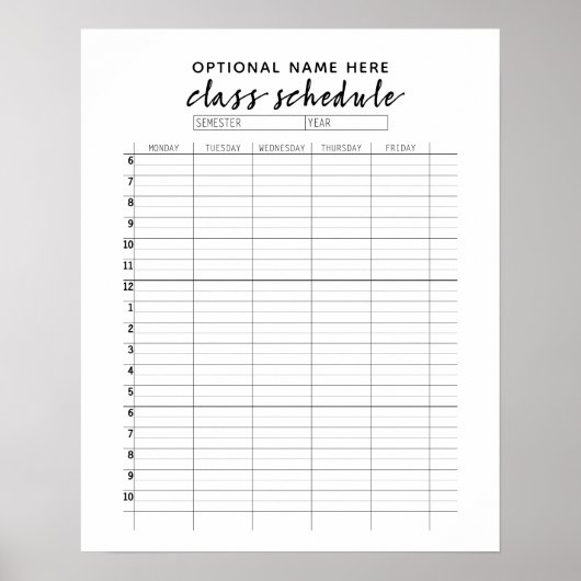 学期の授業日程 – ボーホアーチパターン ポスター (正面)