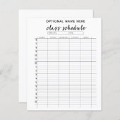 学期の授業日程 – 白黒 (正面/裏面)