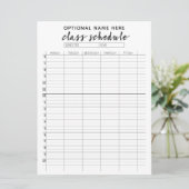 学期リマインダーカードのクラススケジュール メニュー (スタンド正面)