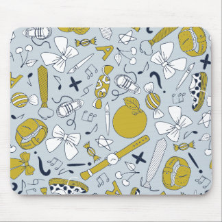 学校おもしろいの事情が散らばる マウスパッド