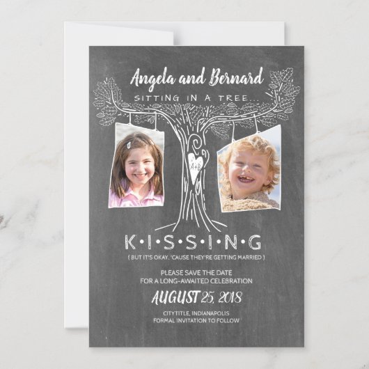 学校おもしろいの写真 | Love Oak Tree日付を保存 マグネット招待状 (正面)