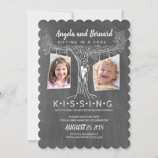 学校おもしろいの写真 | Love Oak Tree日付を保存 招待状 (正面)