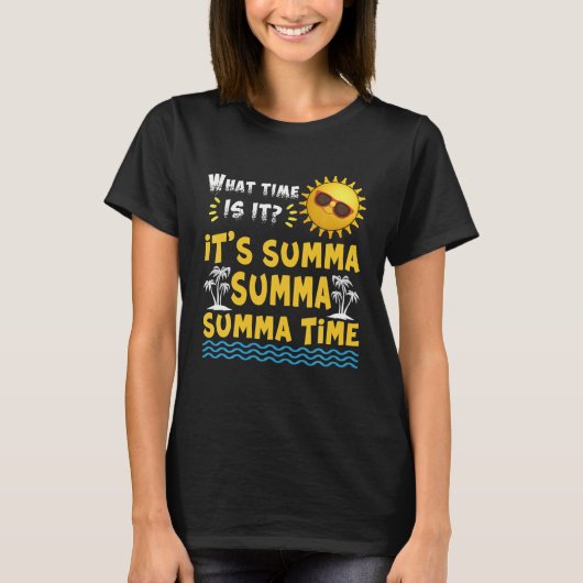 学校おもしろいの最後の日サマータイムパームツリー Tシャツ (正面)