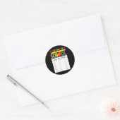 学校おもしろいの最終日がシャツのサインG ラウンドシール (封筒)