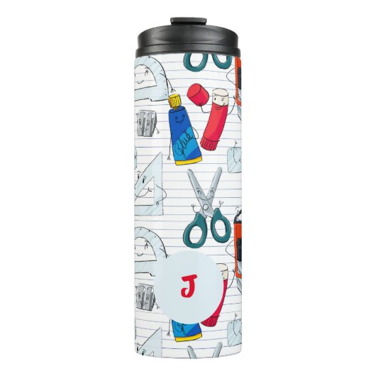 学校おもしろいはキャラクターを供給する。カスタムイニシャル。 タンブラー (正面)