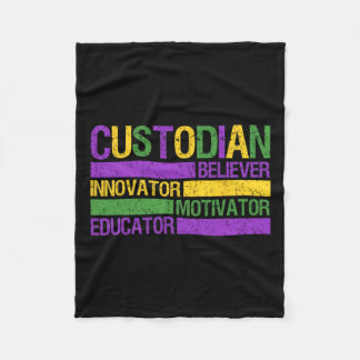 学校おもしろいカストディマルディグラフェスティバルパーティーM フリースブランケット