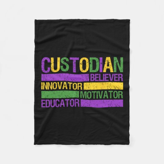 学校おもしろいカストディマルディグラフェスティバルパーティーM フリースブランケット (正面)