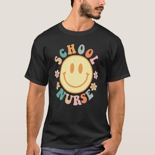 学校おもしろいナースグラフィックティーが学校に戻る Tシャツ (正面)