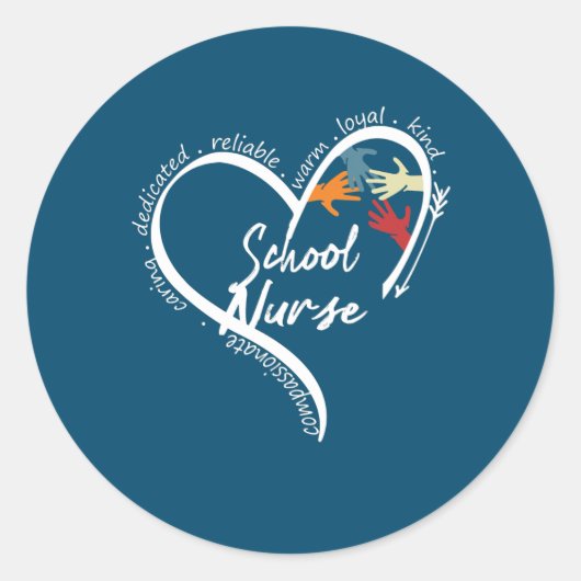 学校おもしろいナースティーズトップス新学期アート ラウンドシール (正面)