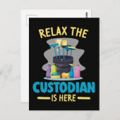 学校おもしろい保管者清掃清掃清掃員 ポストカード (正面/裏面)